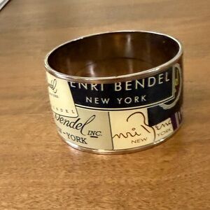Henri Bendel Signature White and Purple Cuff